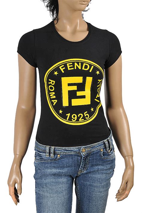 fendi womens logo tshirt|cheap fendi shirts for women.